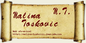 Malina Tošković vizit kartica